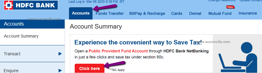 Hdfc online banking